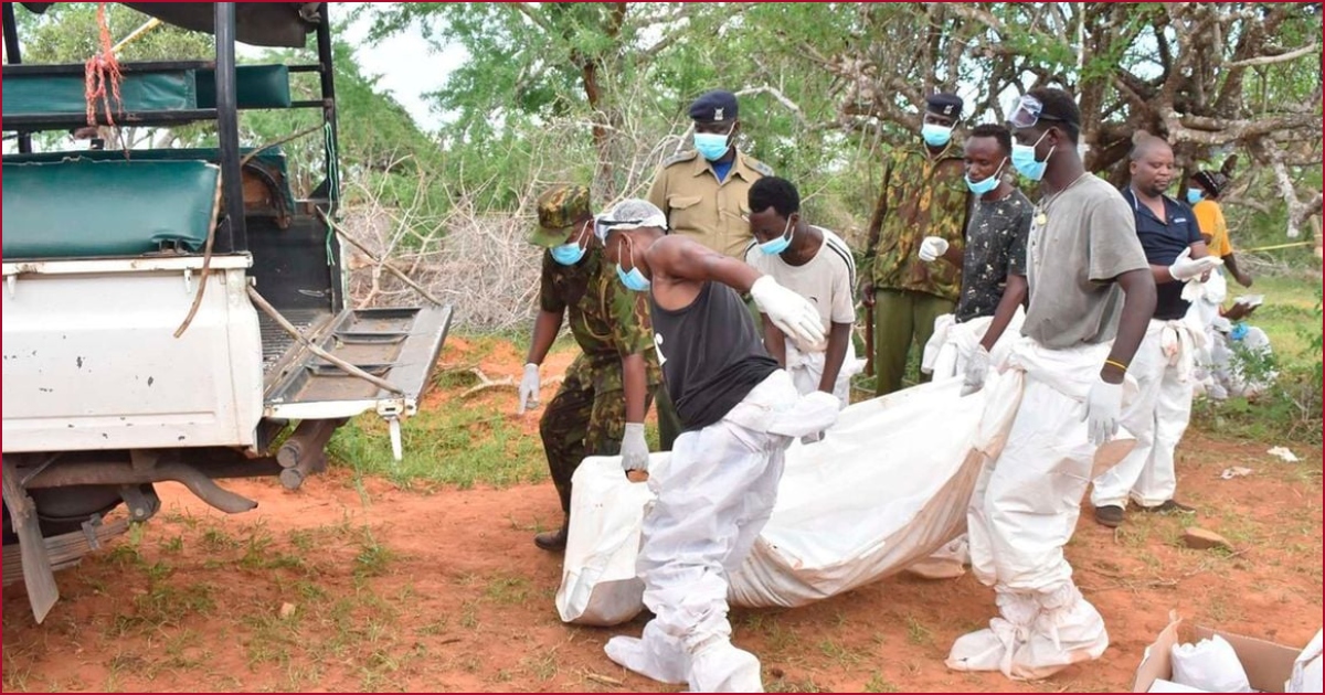 File image of bodies being extracted from Shakahola forest.